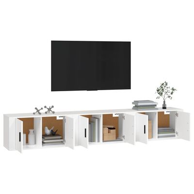 vidaXL TV-Wandschränke 3 Stk. Weiß 80x34,5x40 cm