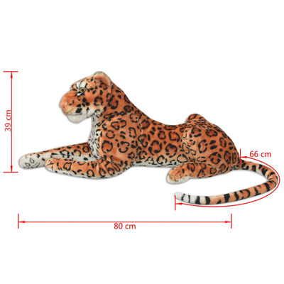 vidaXL Leopard Kuscheltier Plüsch Braun XXL