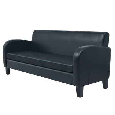 vidaXL 2-tlg. Sofa-Set Kunstleder Schwarz