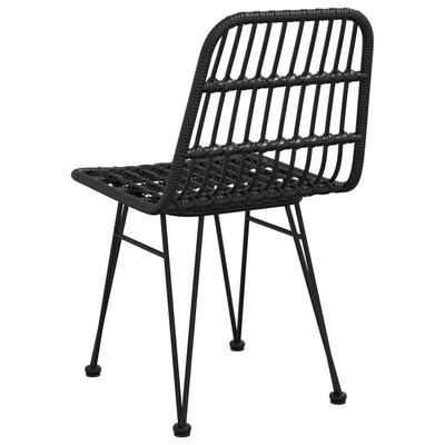 vidaXL Gartenstühle 2 Stk. Schwarz 48x62x84 cm PE-Rattan