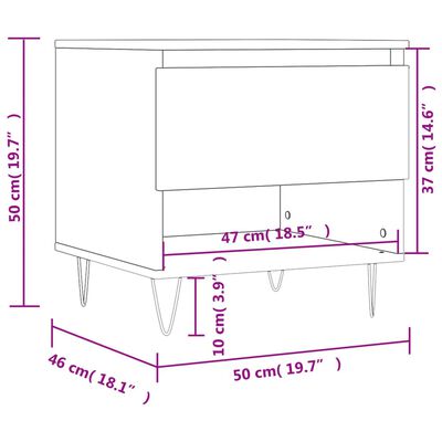 vidaXL Couchtische 2 Stk. Schwarz 50x46x50 cm Holzwerkstoff