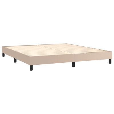 vidaXL Boxspringbett mit Matratze & LED Cappuccino-Braun 180x200cm