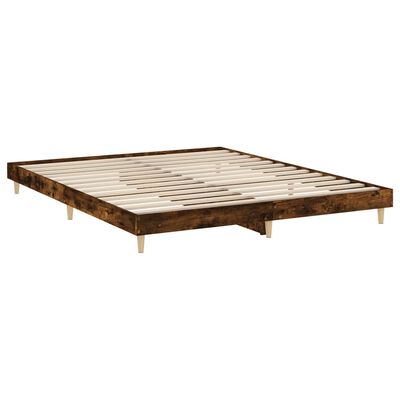 vidaXL Bettgestell ohne Matratze Räuchereiche 140x200 cm Holzwerkstoff