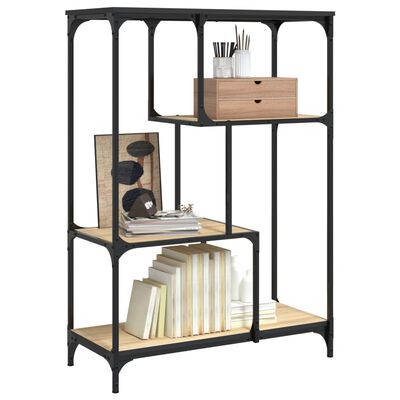 vidaXL Bücherregal Sonoma-Eiche 81x36x115 cm Holzwerkstoff und Stahl