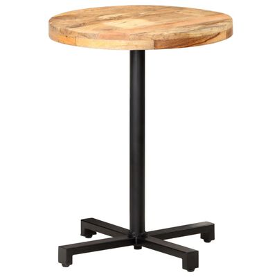 vidaXL Bistrotisch Rund Ø60x75 cm Raues Mangoholz