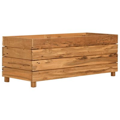 vidaXL Hochbeet 100x40x38 cm Teak Altholz und Stahl