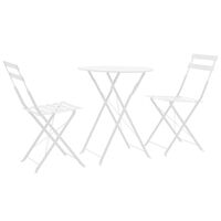 vidaXL 3-tlg. Bistro-Set Stahl Weiß