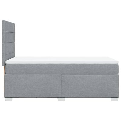 vidaXL Boxspringbett mit Matratze Hellgrau 100x200 cm Stoff