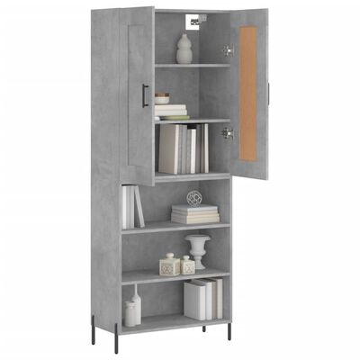 vidaXL Highboard Betongrau 69,5x34x180 cm Holzwerkstoff