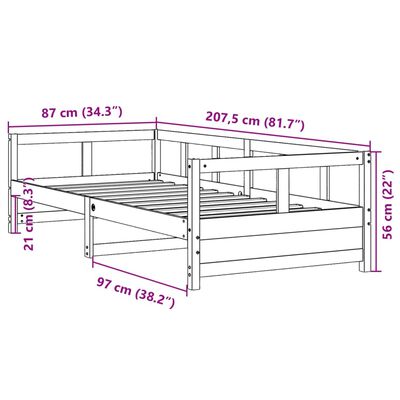 vidaXL Tagesbett ohne Matratze Wachsbraun 80x200 cm Massivholz Kiefer