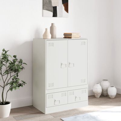 vidaXL Highboard Weiß 67x39x95 cm Stahl