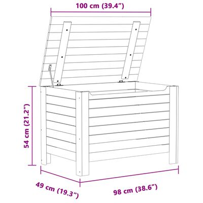 vidaXL Truhe mit Deckel RANA Weiß 100x49x54 cm Massivholz Kiefer