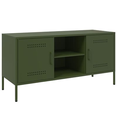 vidaXL TV-Schrank Olivgrün 100,5x39x50,5 cm Stahl