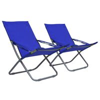 vidaXL Klappbare Strandstühle 2 Stk. Stoff Blau