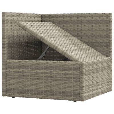 vidaXL 2-tlg. Garten-Lounge-Set mit Kissen Grau Poly Rattan