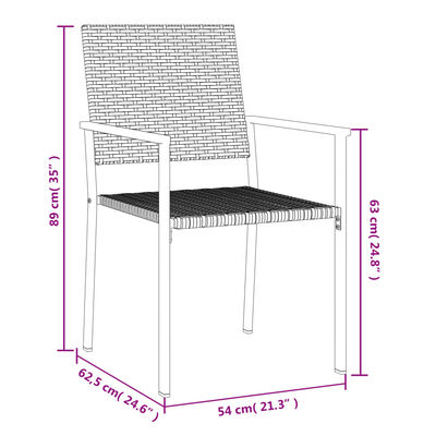 vidaXL 5-tlg. Garten-Essgruppe Poly Rattan und Stahl