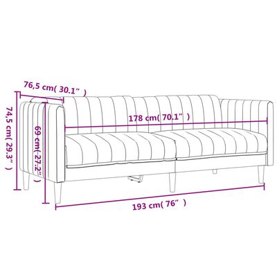 vidaXL 2-tlg. Sofagarnitur Creme Stoff