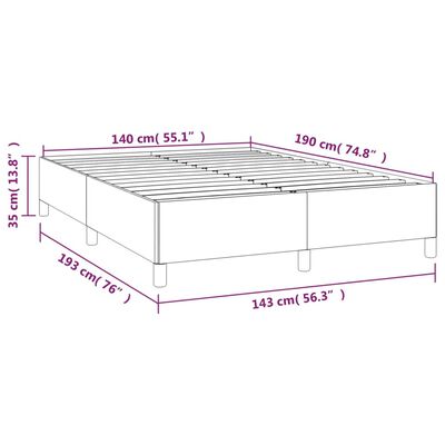 vidaXL Bettgestell Dunkelgrau 140x190 cm Samt