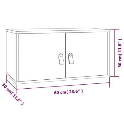 vidaXL Wandschrank Schwarz 60x30x30 cm Massivholz Kiefer