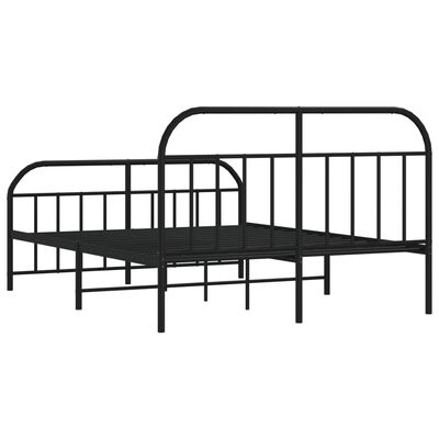 vidaXL Metallbett ohne Matratze mit Fußteil Schwarz 160x200 cm