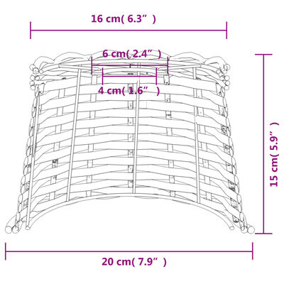 vidaXL Lampenschirm Weiß Ø20x15 cm Korbweide