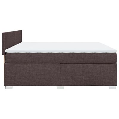 vidaXL Boxspringbett mit Matratze Dunkelbraun 200x200 cm Stoff