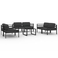 vidaXL 7-tlg. Garten-Lounge-Set mit Kissen Aluminium Anthrazit