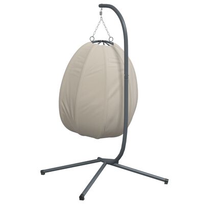 vidaXL Hängesessel Ei-Design mit Ständer Beige Stoff und Stahl