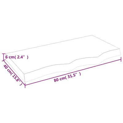 vidaXL Wandregal Dunkelbraun 80x40x(2-6) cm Massivholz Eiche Behandelt