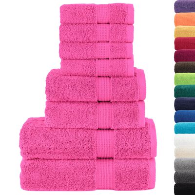 vidaXL 8 tlg. Premium-Handtuch-Set SOLUND Rosa 600 g/m²