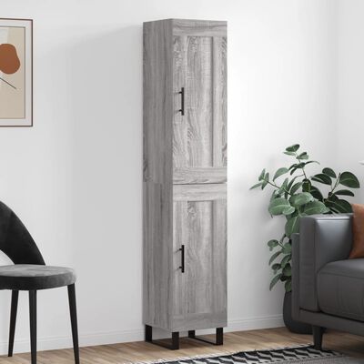 vidaXL Highboard Grau Sonoma 34,5x34x180 cm Holzwerkstoff