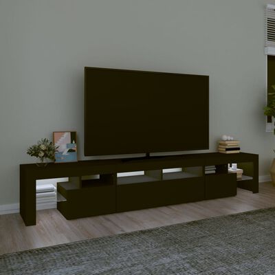 vidaXL TV-Schrank mit LED-Leuchten Schwarz 230x36,5x40 cm