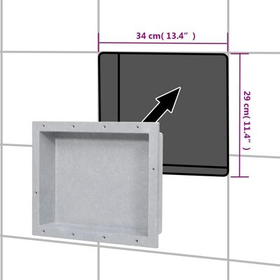 vidaXL Duschnische Mattgrau 41x51x10 cm