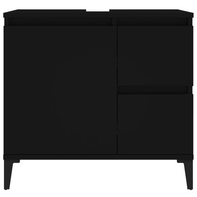 vidaXL Badschrank Schwarz 65x33x60 cm Holzwerkstoff