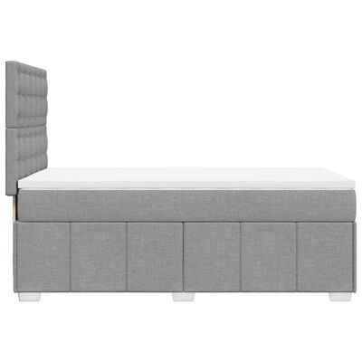 vidaXL Boxspringbett mit Matratze Hellgrau 90x200 cm Stoff