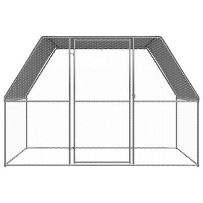 vidaXL Hühnerkäfig Silbern und Grau 3x2x2 m Verzinkter Stahl