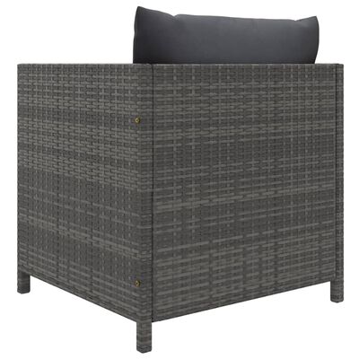 vidaXL 8-tlg. Garten-Lounge-Set mit Kissen Poly Rattan Grau