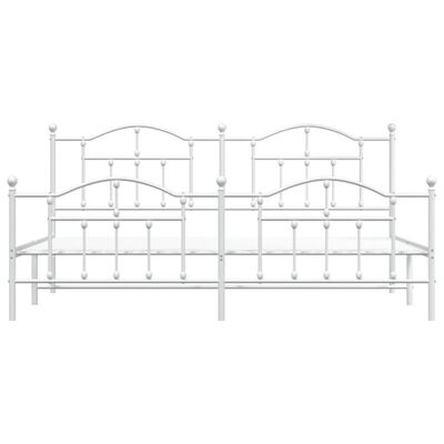 vidaXL Bettgestell mit Kopf- und Fußteil Metall Weiß 200x200 cm