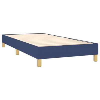 vidaXL Boxspringbett mit Matratze & LED Blau 90x190 cm Stoff