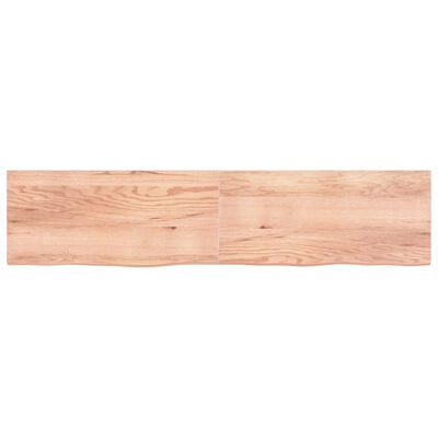 vidaXL Waschtischplatte Hellbraun 220x50x(2-4) cm Massivholz Behandelt