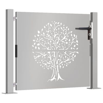 vidaXL Gartentor 105x105 cm Cortenstahl Baum-Design