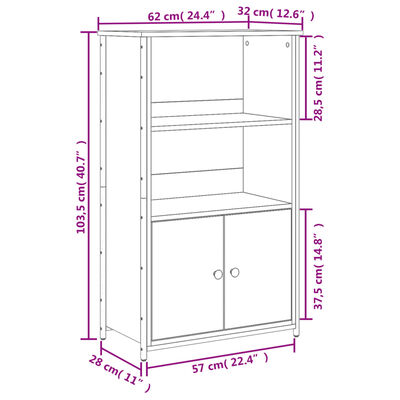 vidaXL Highboard Braun Eichen-Optik 62x32x103,5 cm Holzwerkstoff