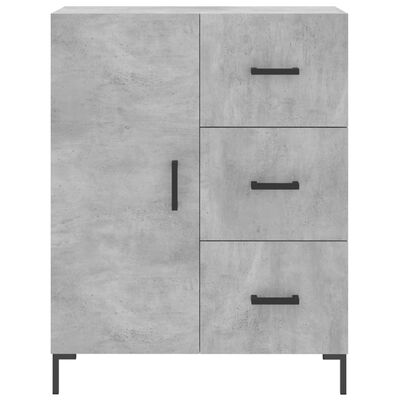 vidaXL Highboard Betongrau 69,5x34x180 cm Holzwerkstoff