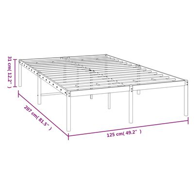 vidaXL Bettgestell Metall Schwarz 120x200 cm