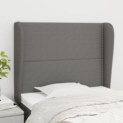 vidaXL Kopfteil mit Ohren Dunkelgrau 103x23x118/128 cm Stoff