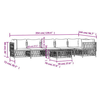 vidaXL 7-tlg. Garten-Lounge-Set mit Kissen Anthrazit Stahl