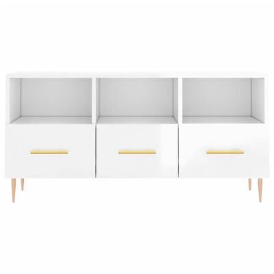 vidaXL TV-Schrank Hochglanz-Weiß 102x36x50 cm Holzwerkstoff