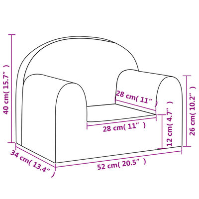 vidaXL Kindersofa Blau Weich Plüsch