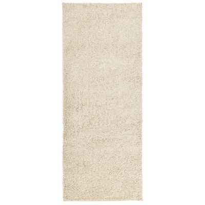 vidaXL Teppich Shaggy Hochflor Modern Golden 80x200 cm