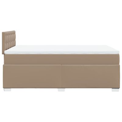 vidaXL Boxspringbett Matratze Cappuccino-Braun 140x200cm Kunstleder